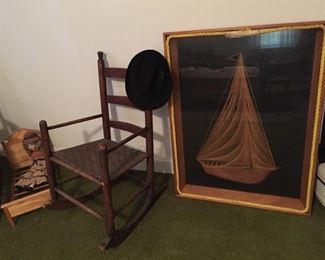 Rocking Chair and Framed String Art