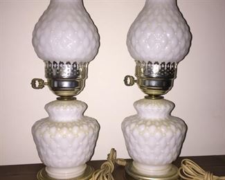 Pair of Milk Glass Lamps