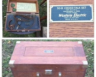 Old Western Electric 50-B Cross-Talk Set in Wooden Case