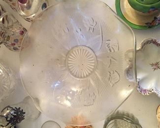 Clear Iris and Herringbone Bowl