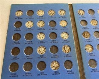 Partial Silver Mercury Dime Set