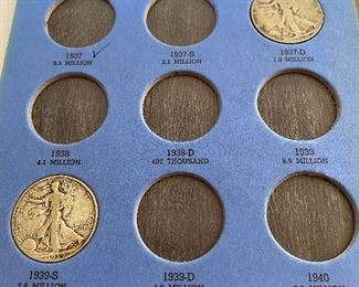 Partial Walking Liberty Half Dollar Book