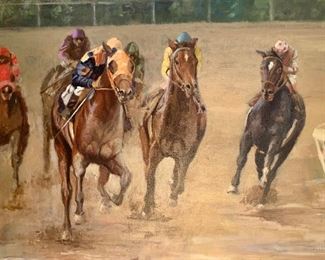 SOLD SOLD SOLD!!! $1995;  Original painting By Marin Dobson “Early Lead”   Framed 28 x 32.