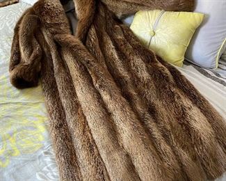 Full length beaver coat