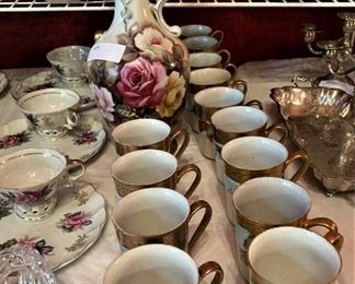 Hand-painted pitcher and mugs