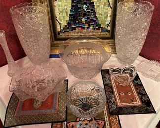 Antique silk table scarves