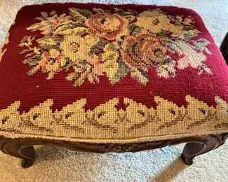 Needlepoint footstool