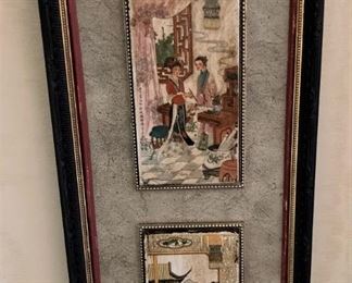 Framed Asian tiles