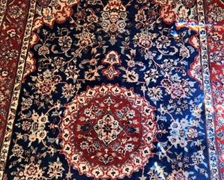 Antique rug in red and blue - 4 feet x 6 feet 6 inches