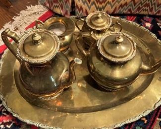 Brass coffee & tea set