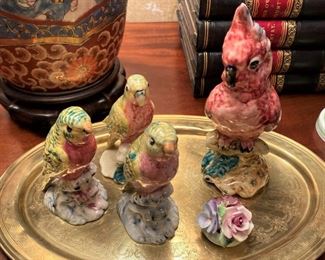Hand-painted Stangl birds (Founded in 1814 as Hill Pottery in Flemington, New Jersey, Stangl Pottery was an important American pottery maker during the first half of the 20th century.)