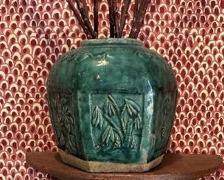 One of two wall shelves