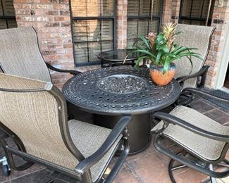 Quality cast aluminum patio furniture - center table with fire pit