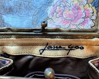 Jane Yoo hand-painted leather handbag