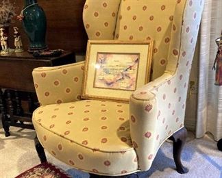 Bedroom chair with custom upholstery