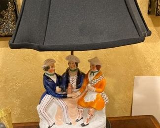 Fine custom lamp from antique Staffordshire