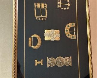 Incredible collection of Judith Leiber belt buckles - 1 of 3 framed selections