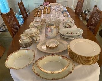 Noritake Rubigold serving pieces, Noritake Linton plates, berry bowls and platter