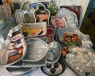 Tons of cake pans-Disney, seasonal, Pikachu, dinosaur, rabbits, hearts....