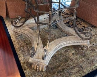 Lot 3178.$625.00    Black Marble Round End Table, Interesting.   Imported from Italy and owners paid a ton when purchased.            32" round x 30" high 	