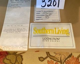 Lot 3201. $1,100.00/pr or $600.00/Each:  2 Floral Club Chairs (Southern Living for Lexington Home Brands)	32"W x 36"D x 35"H, seat depth 19" and height 20". Very comfortable chairs!  Paid over $1250.00 ea	 Perfect fall colors, too!