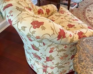 Lot 3201. $1,100.00/pr or $600.00/Each:  2 Floral Club Chairs (Southern Living for Lexington Home Brands)	32"W x 36"D x 35"H, seat depth 19" and height 20". Very comfortable chairs!  Paid over $1250.00 ea	 Perfect fall colors, too!