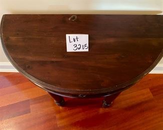 Lot 3205. $125.00  Vintage Half Moon Console Table 	36"W  x 18" D  x  30"H	 Love this table and wondering why we priced it so cheap?!  