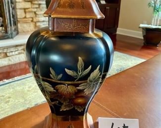 Lot 3194. $75.00 Painted Urn, Design by Raymond Waites (coordinates with Lot 3189)	  16" tall and absolutely lovely.