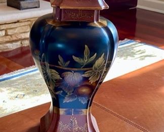 Lot 3194. $75.00 Painted Urn, Design by Raymond Waites (coordinates with Lot 3189)	  16" tall and absolutely lovely.