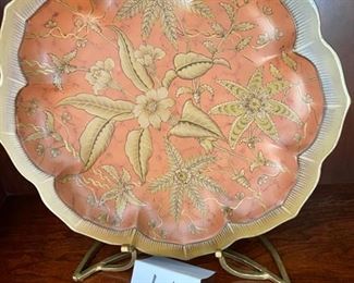 Lot 3195. $95.00 Exceptional Display Platter w/Stand. Again design by Raymond Waites 17" stand. 