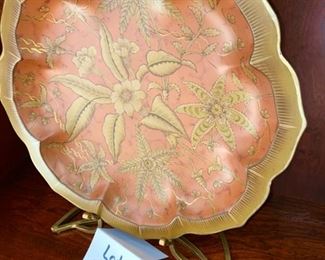 Lot 3195. $95.00 Exceptional Display Platter w/Stand. Again design by Raymond Waites 17" stand. 