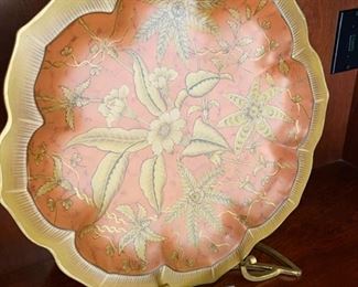 Lot 3195. $95.00 Exceptional Display Platter w/Stand. Again design by Raymond Waites 17" stand. 