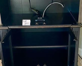 Lot 3211 $750.00  Demilune Media Center 78" H x 24" D x 44" W	 This a compact Media Center that is Beautiful and matches Lots 3207 and 3210.  Plenty of room for components.