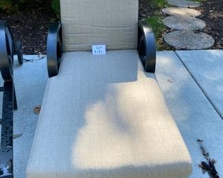 Lot 3151.  $750.00.  Two Chaise Lounge Chairs w/Gray premium cushions by Smith & Hawken.  Marvelous condition.  The owner paid $1800.00.  Both Cushions displayed.  These chaise loungers will last forever!