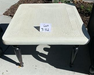 Lot 3152. $875.00. Smith & Hawken 5 pc Set two swivel chairs, with cushions, two ottomans, with cushions, and a square side table.  The owner paid $2570. They are in perfect condition!