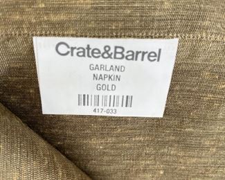 Lot 3220. $32.00  8 Crate and Barrel Gold napkins and 8 Crate and Barrel  holly napkin rings ; Melrose International Co. red pedestal plate (12.5" x 8' x 3.5" t); Gold star shaped box with potpourri and a Holiday star footed hurricane.		