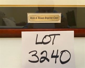 Lot 3240. $75.00 State of Illinois Supreme Court Frame by Traditions USA. 21"H x 19"W.  Very Professional Frame for Photo or Certificate.  