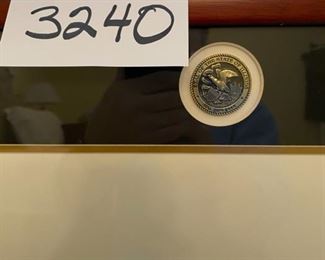 Lot 3240. $75.00 State of Illinois Supreme Court Frame by Traditions USA. 21"H x 19"W.  Very Professional Frame for Photo or Certificate.  