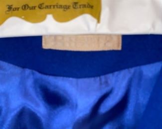 Lot 3256B $125.00 Striking Blue Perry Ellis all Wool Overcoat Size Medium (sorry for the number on coat is incorrect)