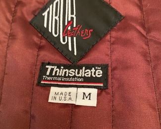 Lot 3256A $150.00 Gorgeous Tibor Leathers Cream Color Buttery Leather 3/4 Length Coat with zipout lining (3 Seasons) and Rabbit Fur Hood.  Size Medium. 