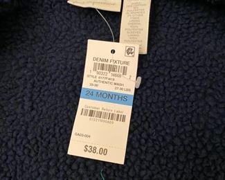 Lot 3258.  $32.00  Vintage children's clothing: 24 mos, Jean jacket w/ fleece collar and lining by 'First Impressions'; 'Joules T's' Bug T-shirt ; Counting with elmo and play cloth book		