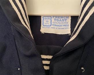 Lot 3260 $24.00  Absolutely adorable pair of children's outfits; including a sailor and powder blue suit. Size 18 Months.