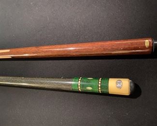 Lot 3271B. $70.00  1 set billiard balls  look brand new and 2 mismatched pool cues.		