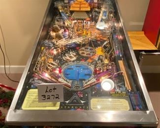 Lot 3272. $3200.00 Outta this World!!! Gottlieb Stargate 1994/1995  Premier Technology pinball machine.  This cool pinball machine is in great working condition and was recently serviced, all bells and whistles are in tip/top order!!! Very Rare in this condition.  For more details about the Pinball Game visit   https://www.ipdb.org/machine.cgi?id=2847			