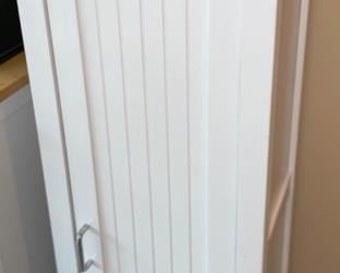 Lot 3284  $150.00   Pair of white and cabinets from Ikea with 5 shelves, natural birch finish top.   Will sell as a pair or separately.  $80.00 each if sold separately 16"W  x 15"D x 48"H