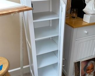 Lot 3284  $150.00   Pair of white and cabinets from Ikea with 5 shelves, natural birch finish top.   Will sell as a pair or separately.  $80.00 each if sold separately 16"W  x 15"D x 48"H