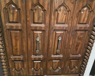 Lot 3281. $200.00  Williams Furniture Tall Dresser (42"w x 20" d) 5 drawers and 3 cubbies. Vintage,  Solid wood furniture.