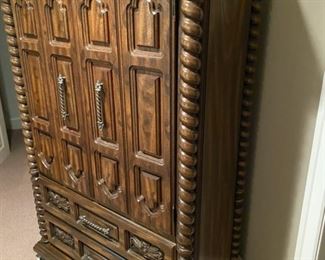 Lot 3281. $200.00  Williams Furniture Tall Dresser (42"w x 20" d) 5 drawers and 3 cubbies. Vintage,  Solid wood furniture.