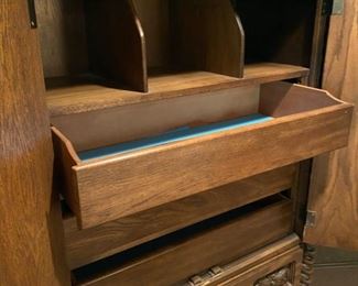 Lot 3281. $200.00  Williams Furniture Tall Dresser (42"w x 20" d) 5 drawers and 3 cubbies. Vintage,  Solid wood furniture.