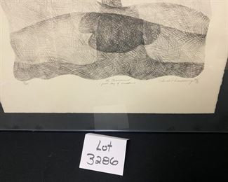 Lot 3286.  $250.00 Signed, Limited Edition, numbered, Pen and Ink Print by Chicago Artist Thomas P. Dieschbourg "78" entitled "Al Chiaroscuro" (First Day of Vacation)	
